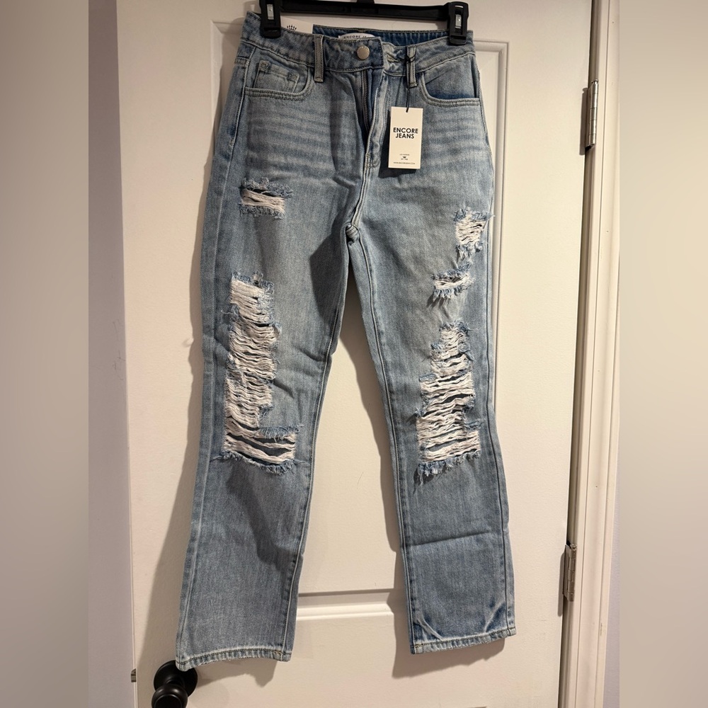 BB Dakota Light Blue Distressed Boyfriend Jeans